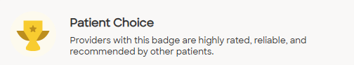 Zocdoc Patient Choice badge